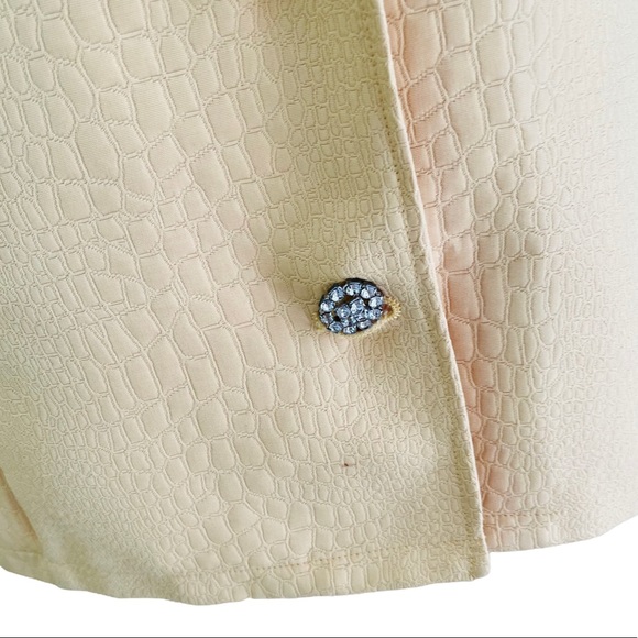 Tara Ryan Butter Yellow Button Front Cocktail Jacket L - Picture 6 of 8